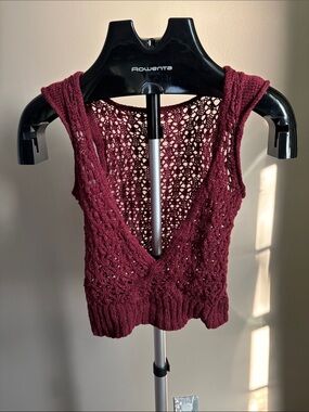 Hand knit lace vest